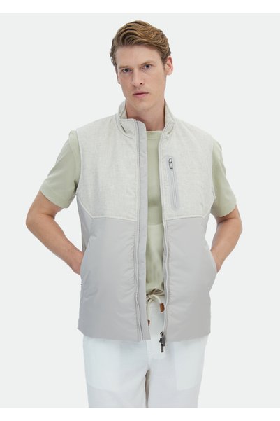Ramsey Beige 100% Linen Woven Sports Vest