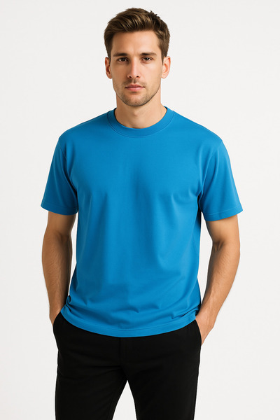 JUSTEVER Ανδρικό T-shirt 100% Βαμβακερό, Oversize Εφαρμογή, Στρογγυλή Λαιμόκο...