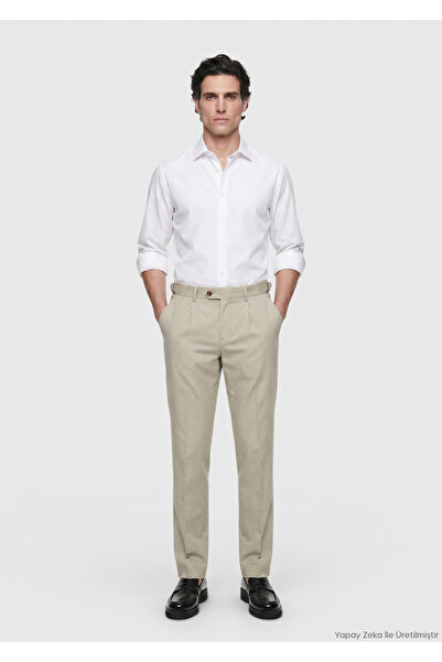Ramsey Pantaloni casual, verde deschis, cu țesătură simplă, croială normală, ...