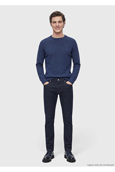 Ramsey Lacivert Slim Fit Denim Pamuk Karışımlı Pantolon