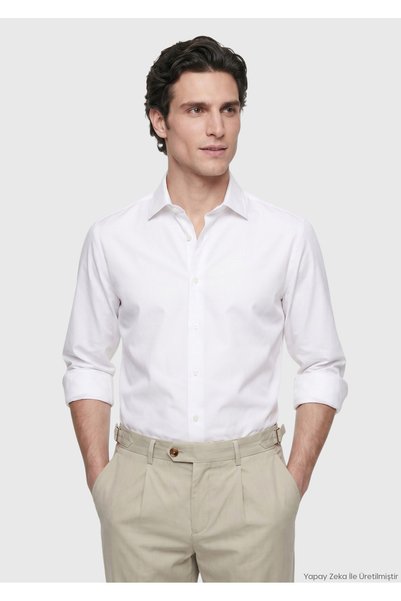 Ramsey Stone Plain Casual Fit Long Woven Casual 100% Cotton Shirt