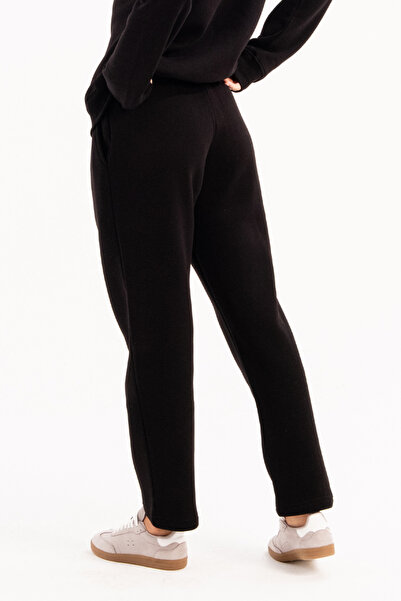 JUSTEVER Relaxed Fit, Raised, Fleece Lined Black Women's Tracksuit Bottoms - ...