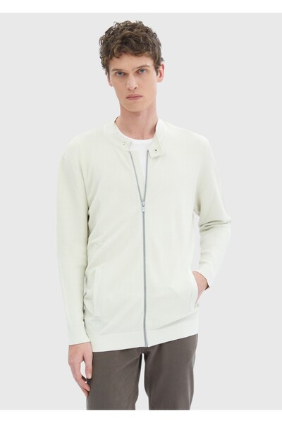 Ramsey Cardigan din tricot simplu cu gât de piatră