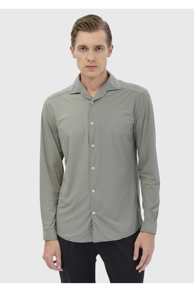 Ramsey Cămașă casual lungă, verde deschis, croială dreaptă, casual fit