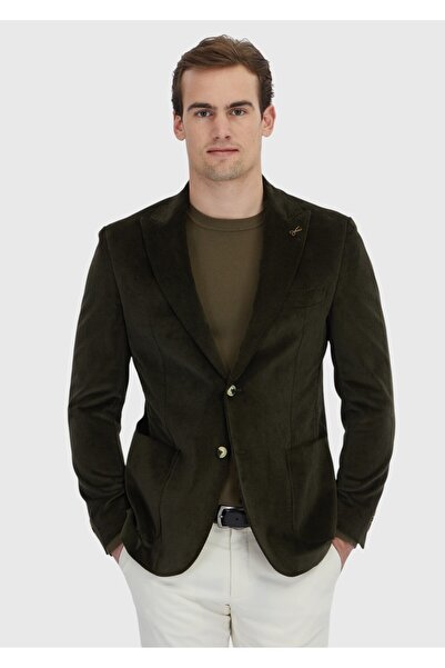 Ramsey Haki Fitilli Zeroweight Slim Fit %100 Pamuk Ceket