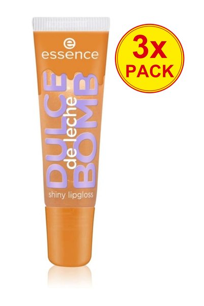 Essence Pachet de 3 Luciu de buze sclipitor, Dulce de Leche Bomb, Esență, 10 ml