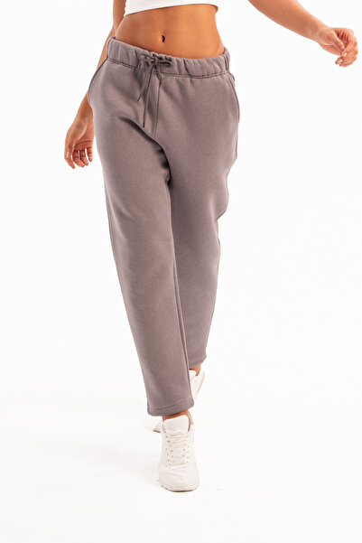 JUSTEVER Relaxed Fit, Raised, Polar Fleece Lined Grey Women's Sweatpants - Echo