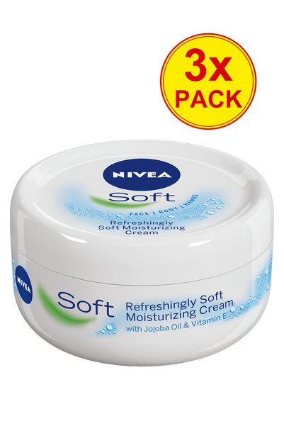 NIVEA 3x Πακέτο Απαλή κρέμα σώματος, 300 ml
