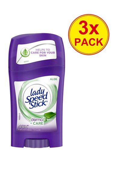 Lady Speed Pachet de 3x Deodorant solid stick Derma+CARE Aloe 40g