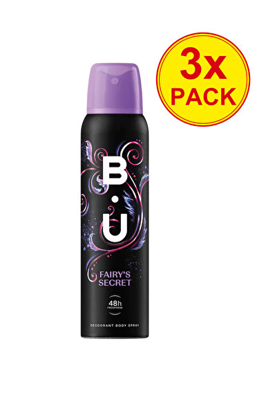 B&U Pachet 3x Deodorant spray BU Fairy Secret pentru femei, 150 ml