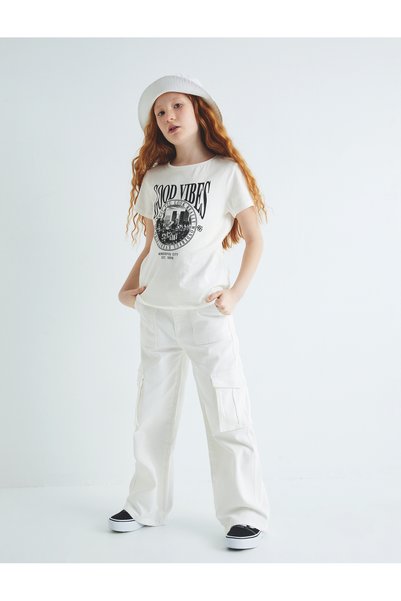 Koton Cotton Cargo Wide-Leg Jeans