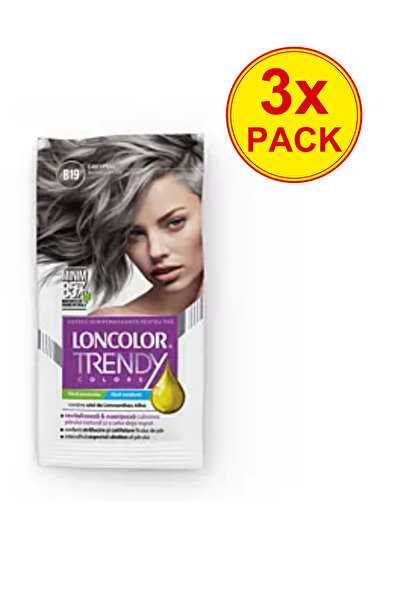 Loncolor Pachet de 3 vopsele de păr semipermanente fără amoniac, blond cenuși...