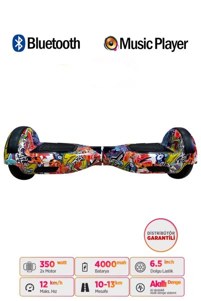 CityMate Elektrikli Kaykay Scooter Hoverboard Bluetooth Hoparlörlü 6.5 Inch G...