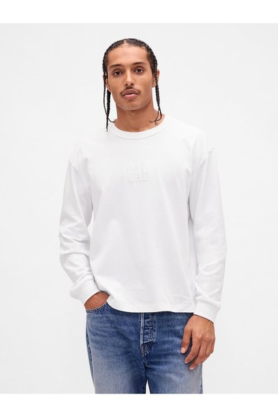 GAP Erkek Beyaz Logo T-Shirt