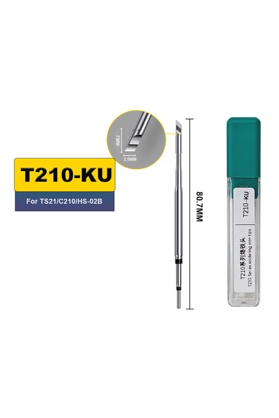 Choice T210-KU T210 Soldering Tip Super Fine Series 2S heating for TS21 T80 H...
