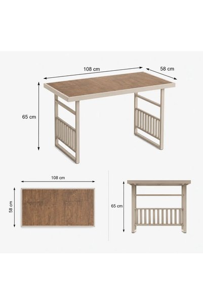 UFUK HOME Petunia Krem 211 Masalı KAHVERENGİ Bahçe & Balkon Mobilya Takımı Çay Seti Koltuk Takımı