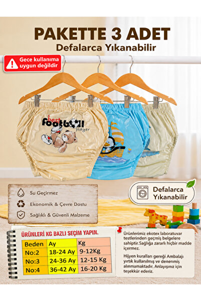 babixkids Anti-Allergic Washable 3-Piece Baby Boy Training Pants Baby Toilet ...