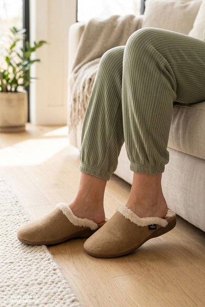 Twigy Mila Suede Women's House Slippers Khaki 37/41