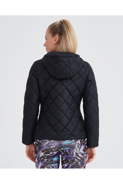 SKECHERS W Capitone Hooded Jacket Kadın Siyah Mont S212001-001