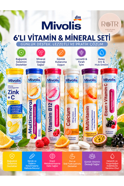 mivolis Alman Kalitesi Dm 6lı Set Vitamini Tabletleri, 20 adet