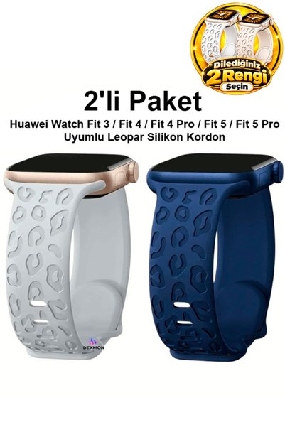 Dexmon Huawei Watch Fit 3 / Fit 4 / Fit 4 Pro / Fit 5 / Fit 5 Pro Uyumlu Leop...