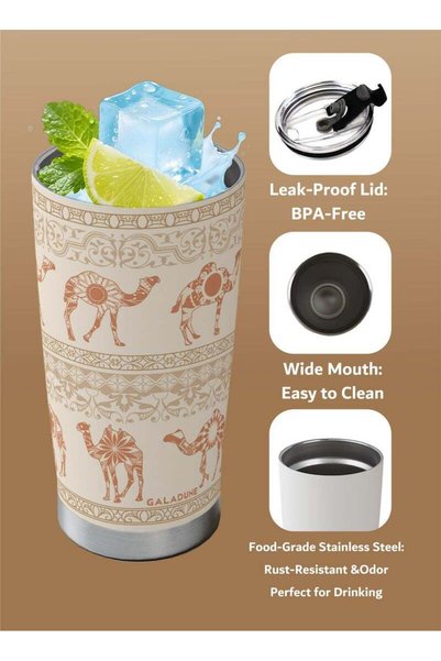 Arabest 20oz Vacuum Insulated Travel Mug – Stainless Steel Coffee Tumbler wit...