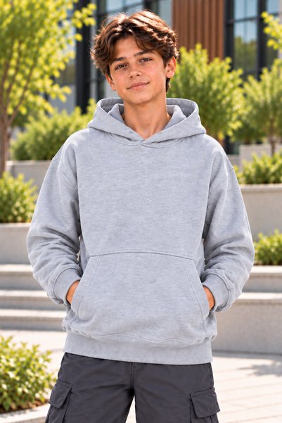 DAXİS Sportwear Company Boys' Hooded Oversized Sweatshirt with Kangaroo Pocket