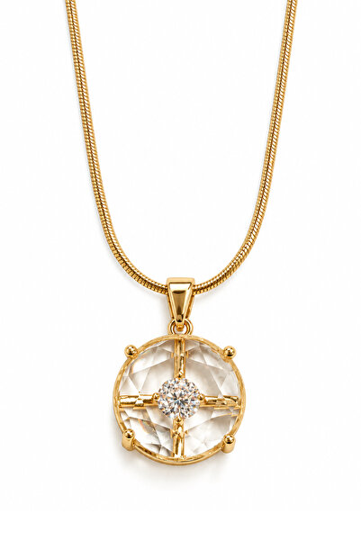 Nearsis Steel Necklaces - Gold-colored - Zircon