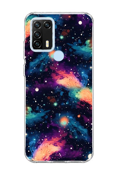lelia حافظة هاتف شفافة مطبوعة باللون الملون من General Mobile GM 21 Pro متواف...