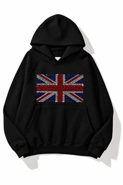 1blood London Leopard Taşlı Oversize Hoodie