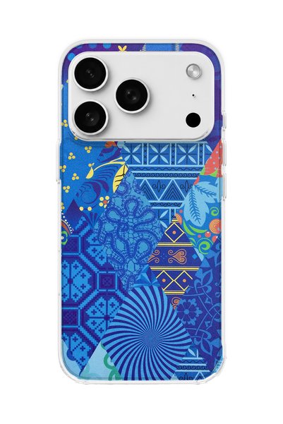 lelia حافظة هاتف شفافة مطبوعة باللون الأزرق متوافقة مع هاتف iPhone 18 Pro Max