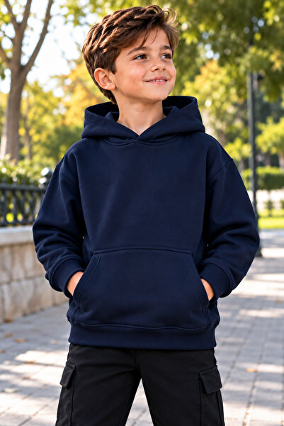 DAXİS Sportwear Company Boys' Hooded Oversized Sweatshirt with Kangaroo Pocket