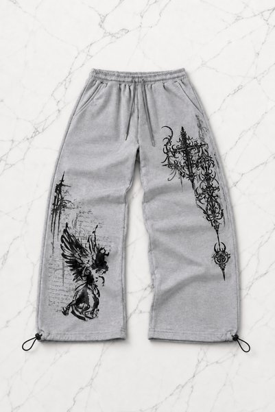 1blood Shadow Detaylı Baggy Unisex Eşofman Altı