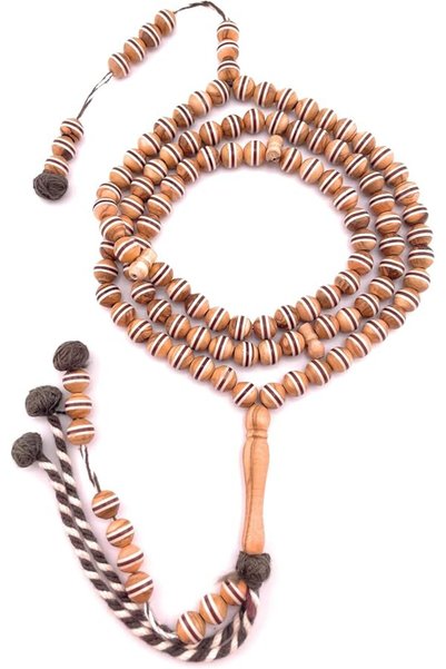 GENERAL Red Colored Grooved Reton Wood Rosary