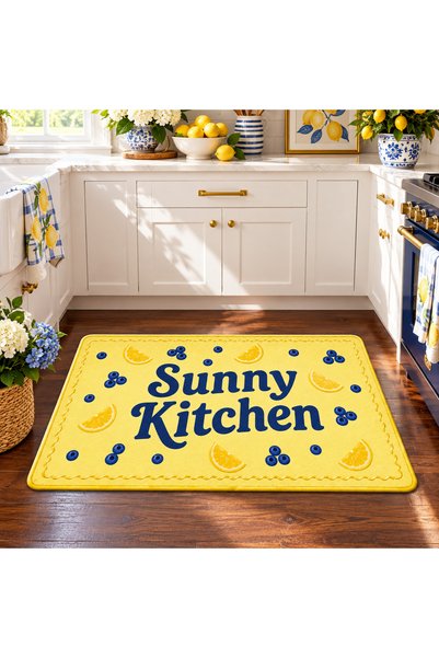 Rugs Modern Halı Aura Lemon Kitchen Concept Pattern Woven Base Decorative Car...
