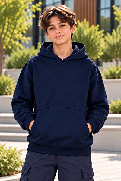 DAXİS Sportwear Company Boys' Hooded Oversized Sweatshirt with Kangaroo Pocket