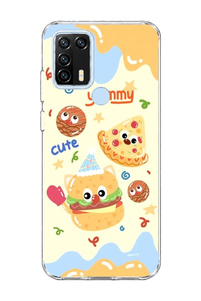 lelia General Mobile Gm 21 Pro Compatible Cute Hamburger Pizza Printed Transp...