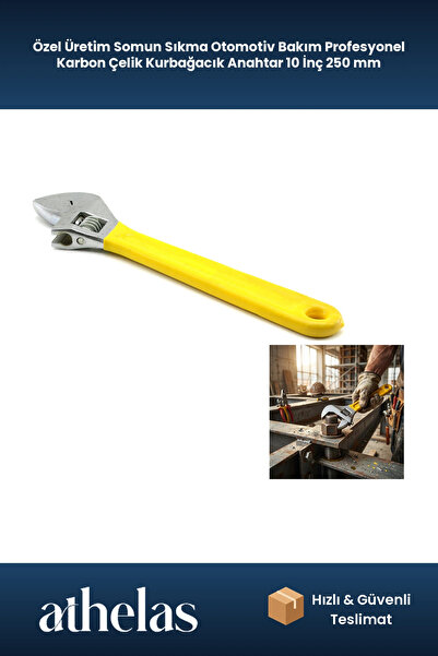Athelas Özel Üretim Somun Sıkma Otomotiv Bakım Profesyonel Karbon Çelik Kurbağacık Anahtar 10 İnç 250 mm