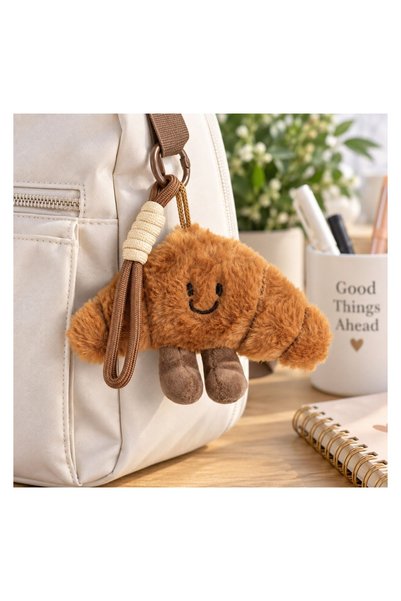 OEM Breloc Charm Croissant din Plus Maro 10 cm – Accesoriu Decorativ pentru G...
