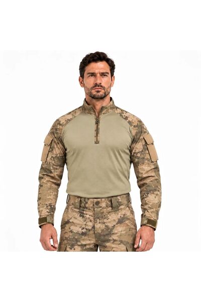 Silyon Askeri Giyim Men's Gendarmerie Desert Camouflage Long Sleeve Combat T-...