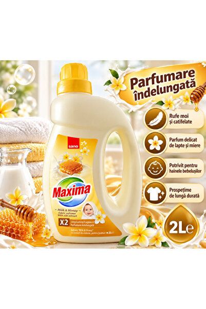 Sano Balsam de rufe Maxima Milk & Honey X2, 2L, cu extract de mătase, parfum ...