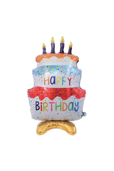 Jumbo Balon din Folie Tort Colorat Happy Birthday pentru Petrecere de Vara 72...