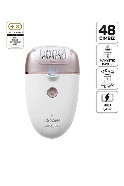 AR5175 Sateen Touch Şarjlı Epilasyon Seti, 48 Cımbızlı Başlık, 2 Farklı Hız Ayarı, Led Işık - PH