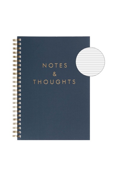 OEM Carnețel notițe A5 gri "Notes și Thoughts" cu spirală și 2 Subiecte, 80 file