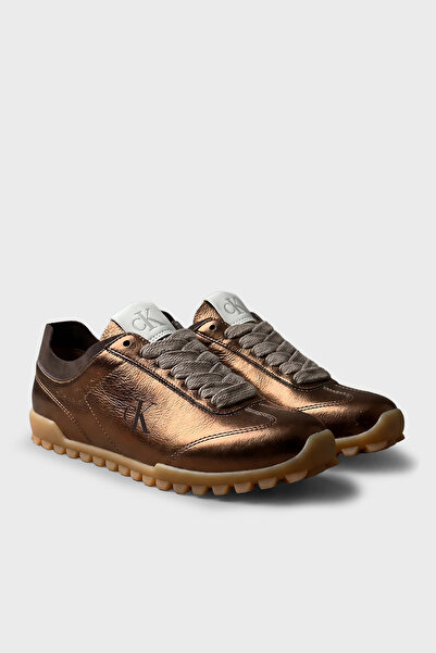 Calvin Klein Parlak Deri Sneaker Ayakkabı HW0HW0330502N Kadın AYAKKABI HW0HW03305 02N