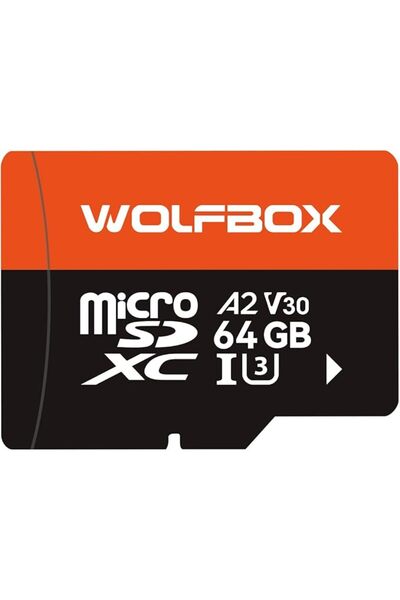 WOLFBOX 64GB MicroSD Card with SD Adapter, Up to 100MB/s, U3 A2 V30, High Spe...