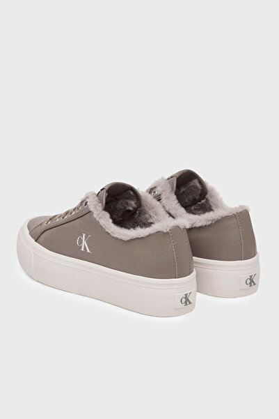 Calvin Klein Logolu İçi Kürklü Deri Sneaker Ayakkabı HW0HW03235PBO Kadın AYAKKABI HW0HW03235 PBO