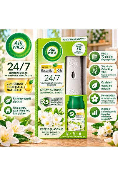 Air Wick Freshmatic Frezie și Iasomie – Odorizant de Cameră Automat, Set Comp...