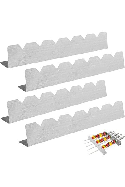 GENERAL Set of 4 Stainless Steel Barbecue Grill Holder for 6 Skewers – Access...