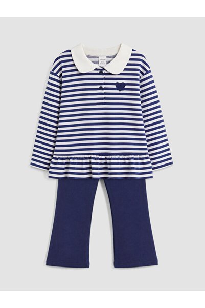 LC Waikiki Esvab • Modern & Distinctive Striped Ruffled Girls' Set